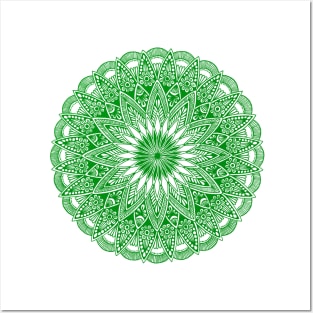 Mandala (green) Posters and Art